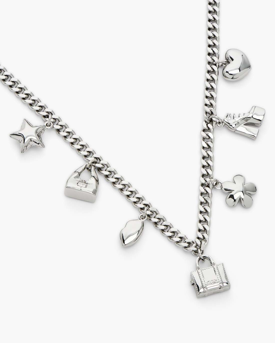 The Mini Icon Charm Necklace Light Antique Silver - Marc Jacobs