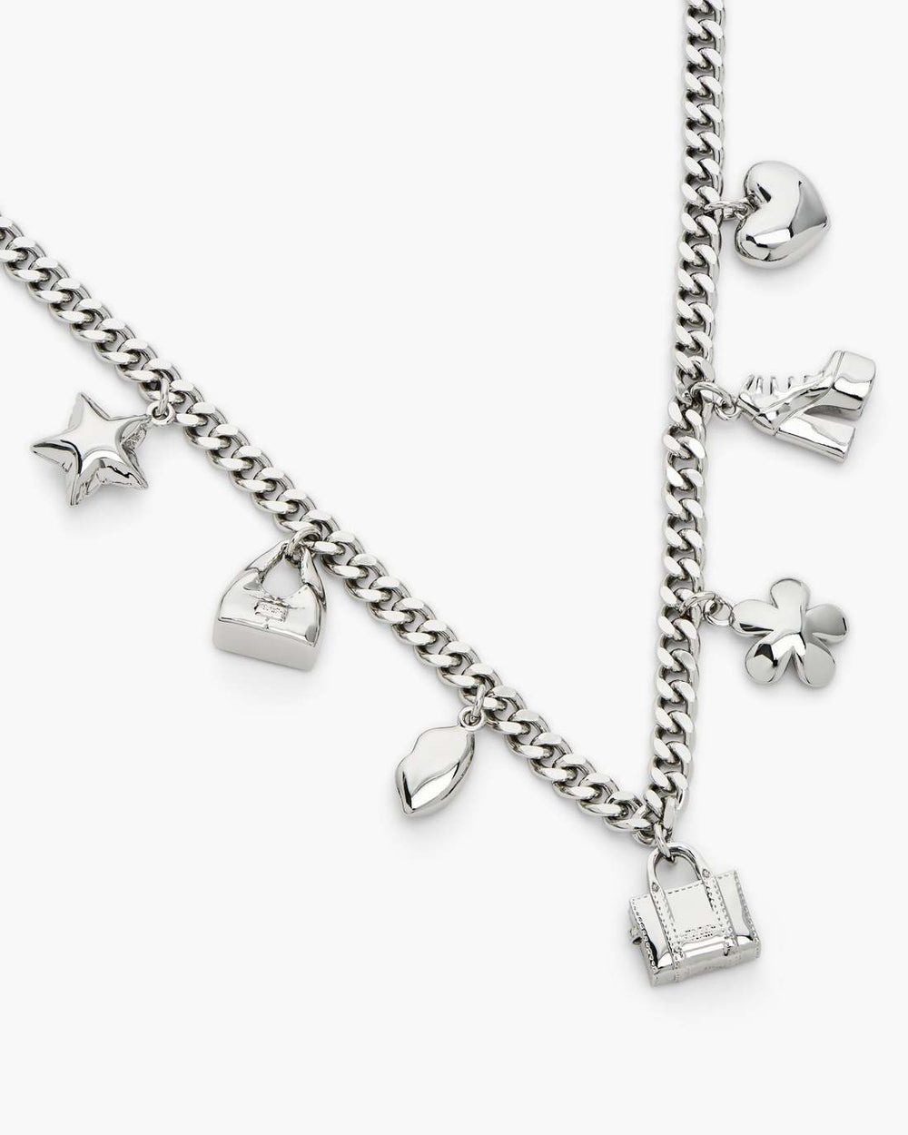The Mini Icon Charm Necklace Light Antique Silver - Marc Jacobs