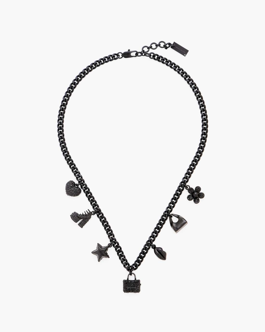 Mini Icon Pave Charm Necklace Black/Black Crystal - Marc Jacobs