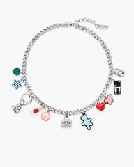 The Sticker Charm Necklace Silver Multi - Marc Jacobs