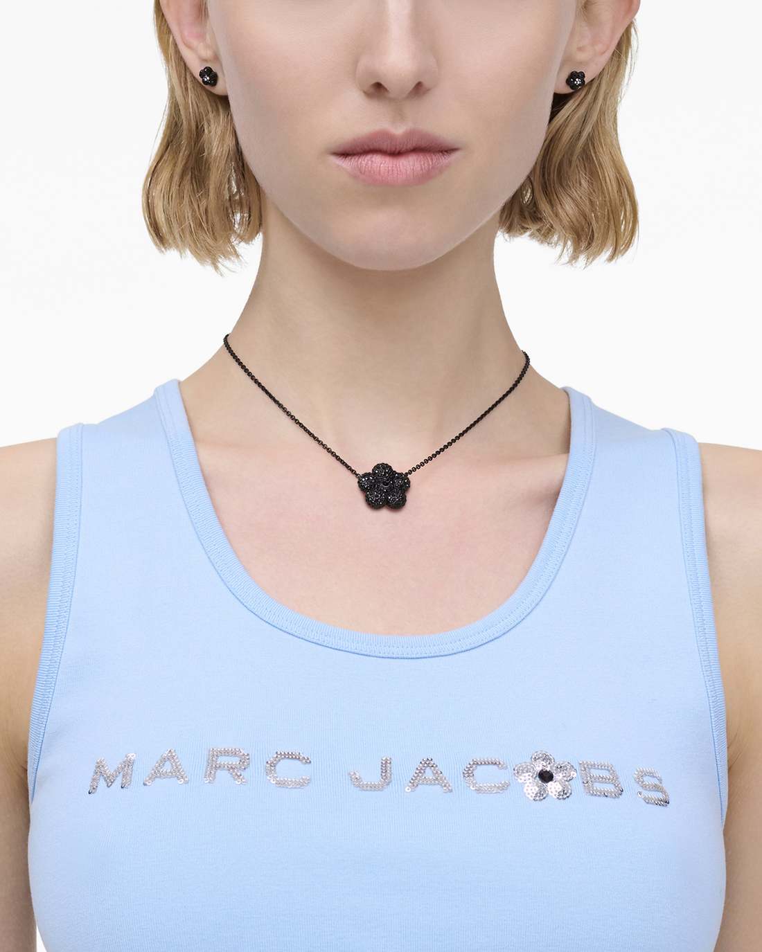 The Daisy Pave Necklace Black/Black Crystal - Marc Jacobs