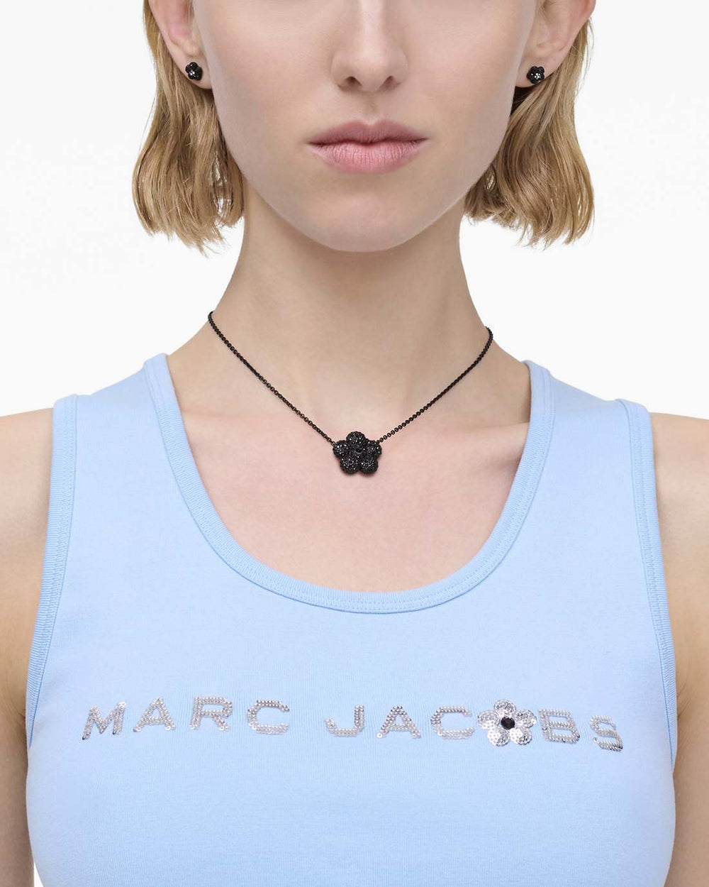 The Daisy Pave Necklace Black/Black Crystal - Marc Jacobs