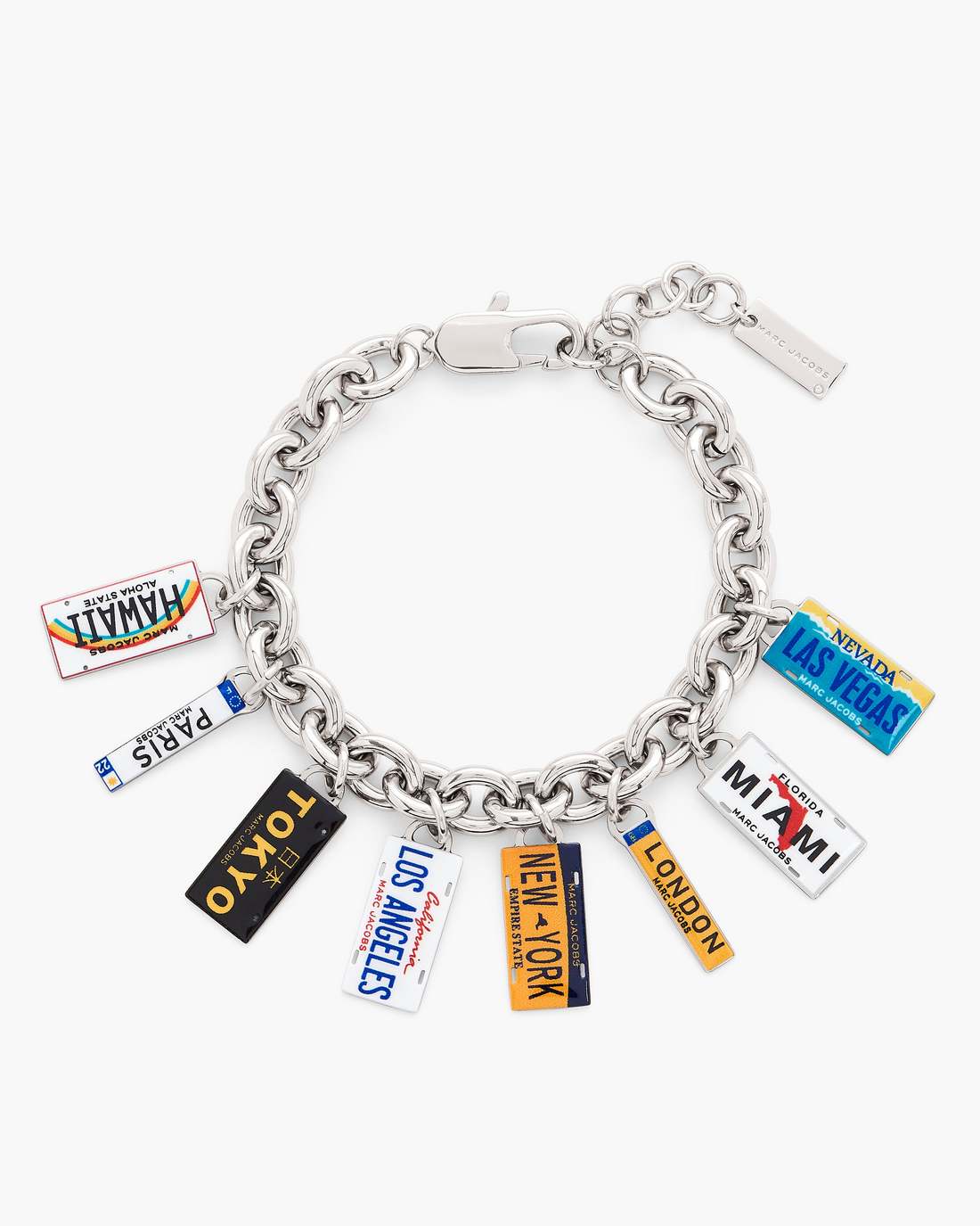 The Cities License Plate Charm Bracelet Silver/Multi - Marc Jacobs