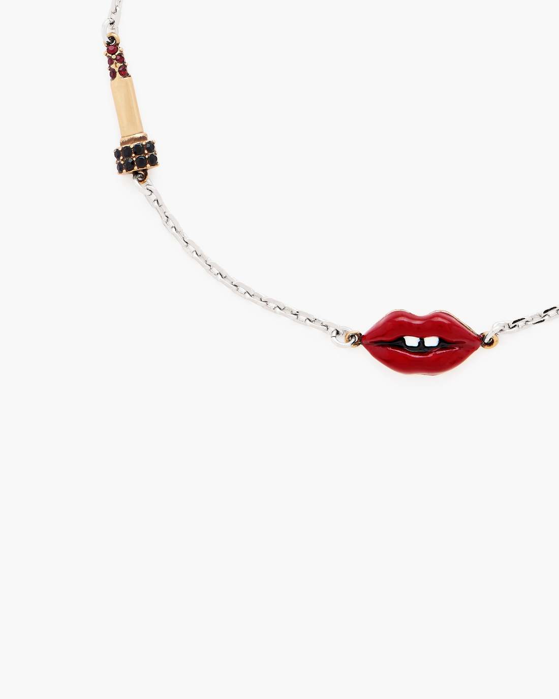 The Lips Slider Bracelet Silver/Red - Marc Jacobs