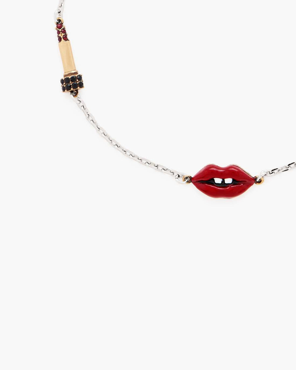 The Lips Slider Bracelet Silver/Red - Marc Jacobs