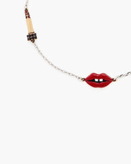The Lips Slider Bracelet Silver/Red - Marc Jacobs
