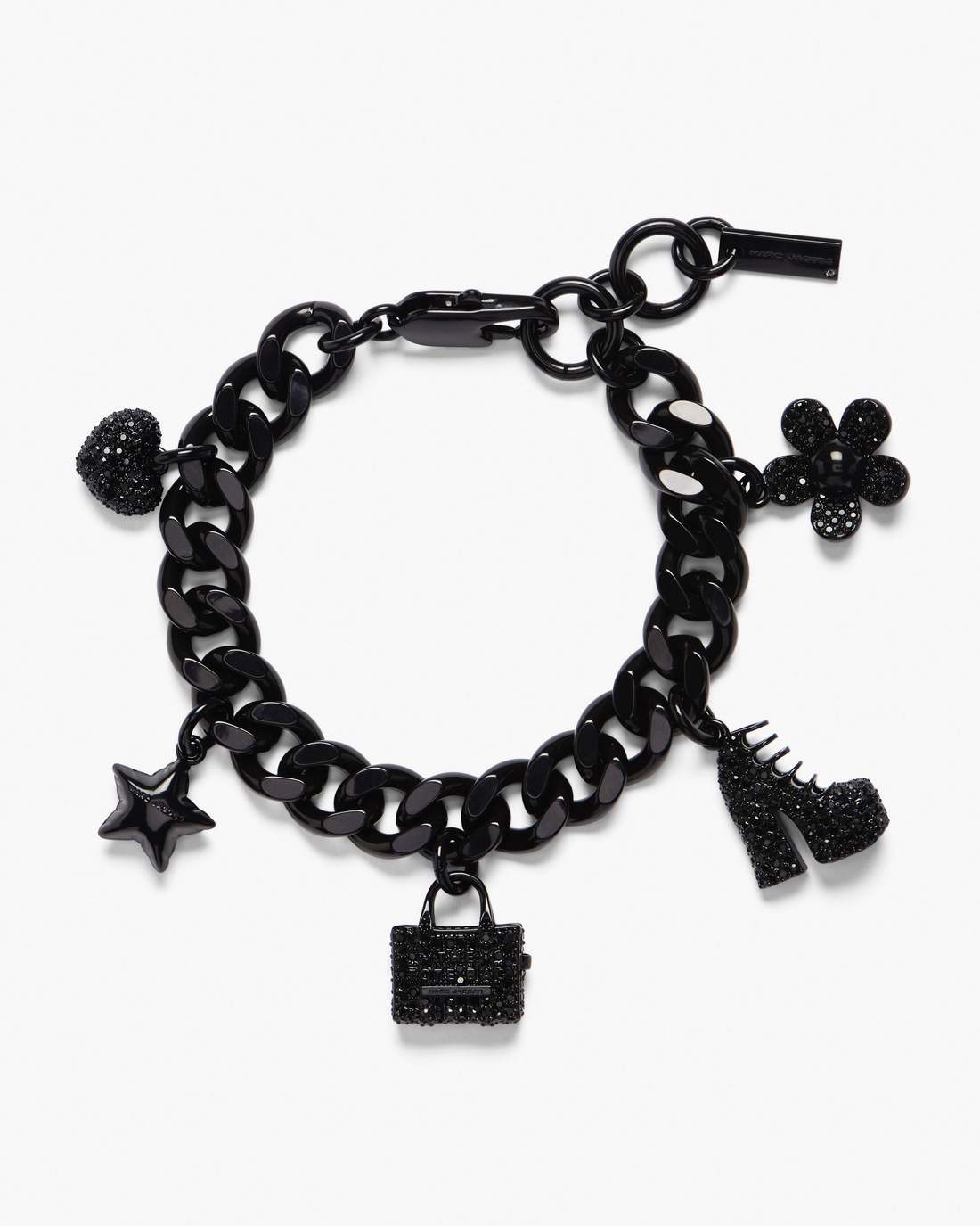 The Pave Mini Icon Charm Bracelet Black/Black Crystal - Marc Jacobs