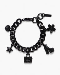 The Pave Mini Icon Charm Bracelet Black/Black Crystal - Marc Jacobs