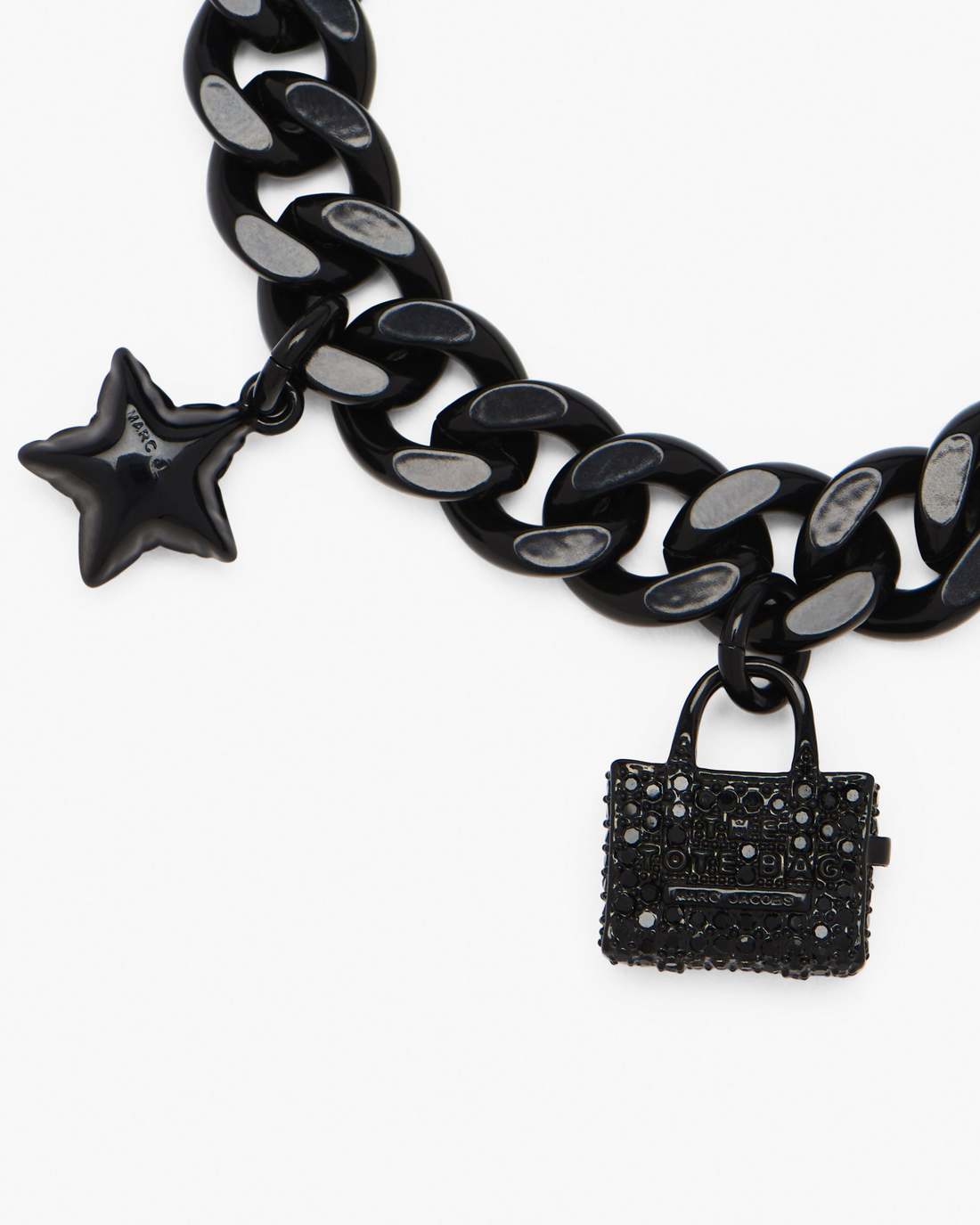 The Pave Mini Icon Charm Bracelet Black/Black Crystal - Marc Jacobs