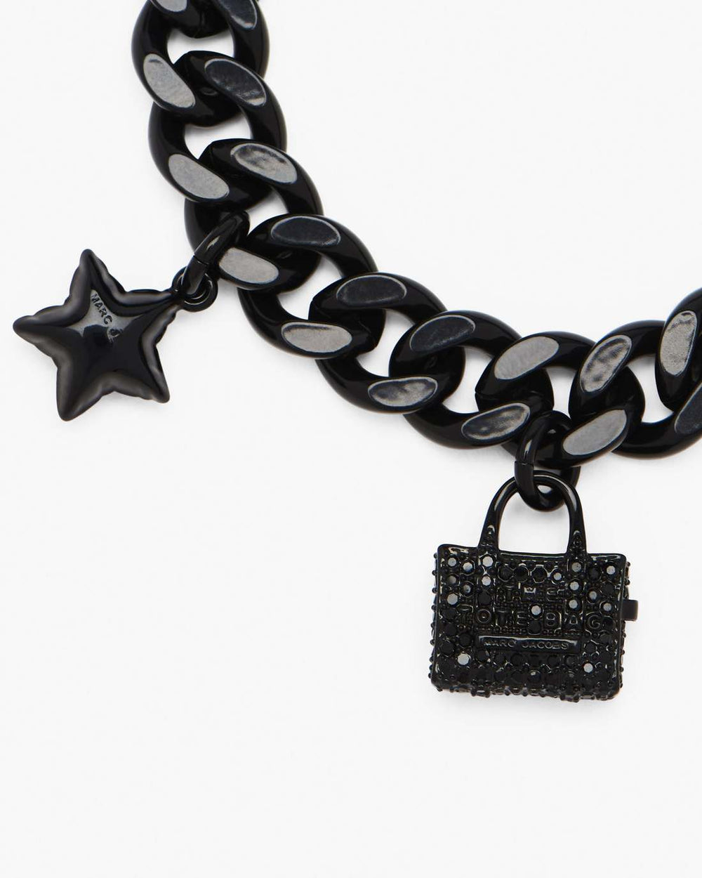 The Pave Mini Icon Charm Bracelet Black/Black Crystal - Marc Jacobs