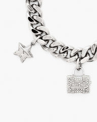 The Pave Mini Icon Charm Bracelet Silver/Crystal - Marc Jacobs
