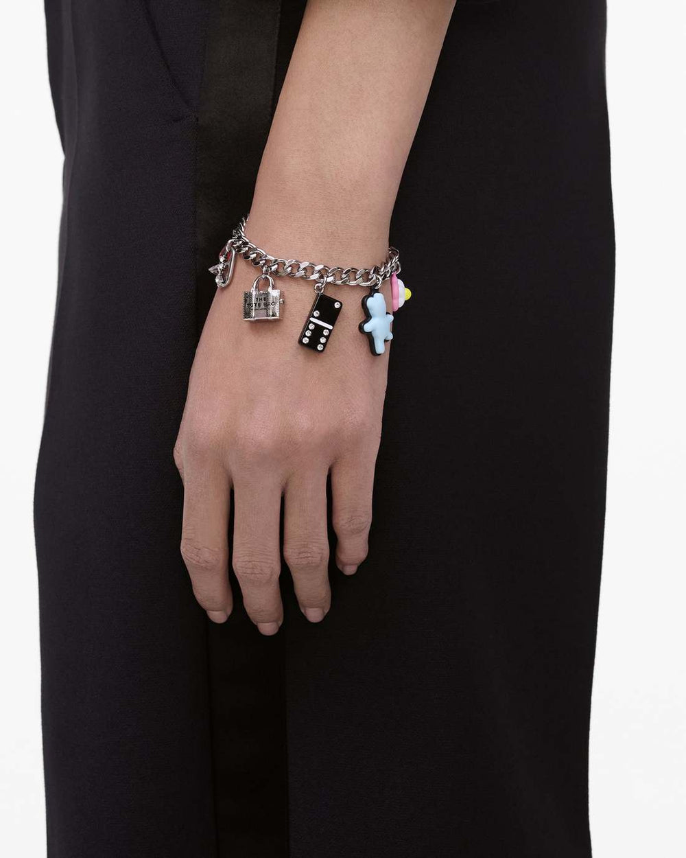The Sticker Charm Bracelet Silver Multi - Marc Jacobs