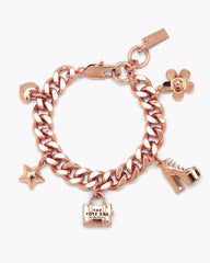 The Mini Icon Charm Bracelet Antique Rose Gold - Marc Jacobs