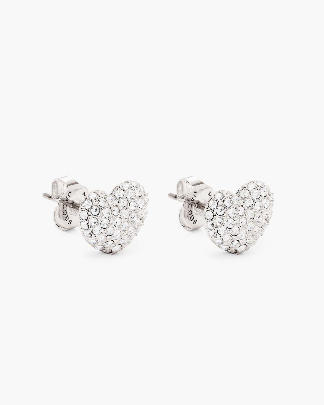 The Heart Pave Earrings Silver/Crystal - Marc Jacobs