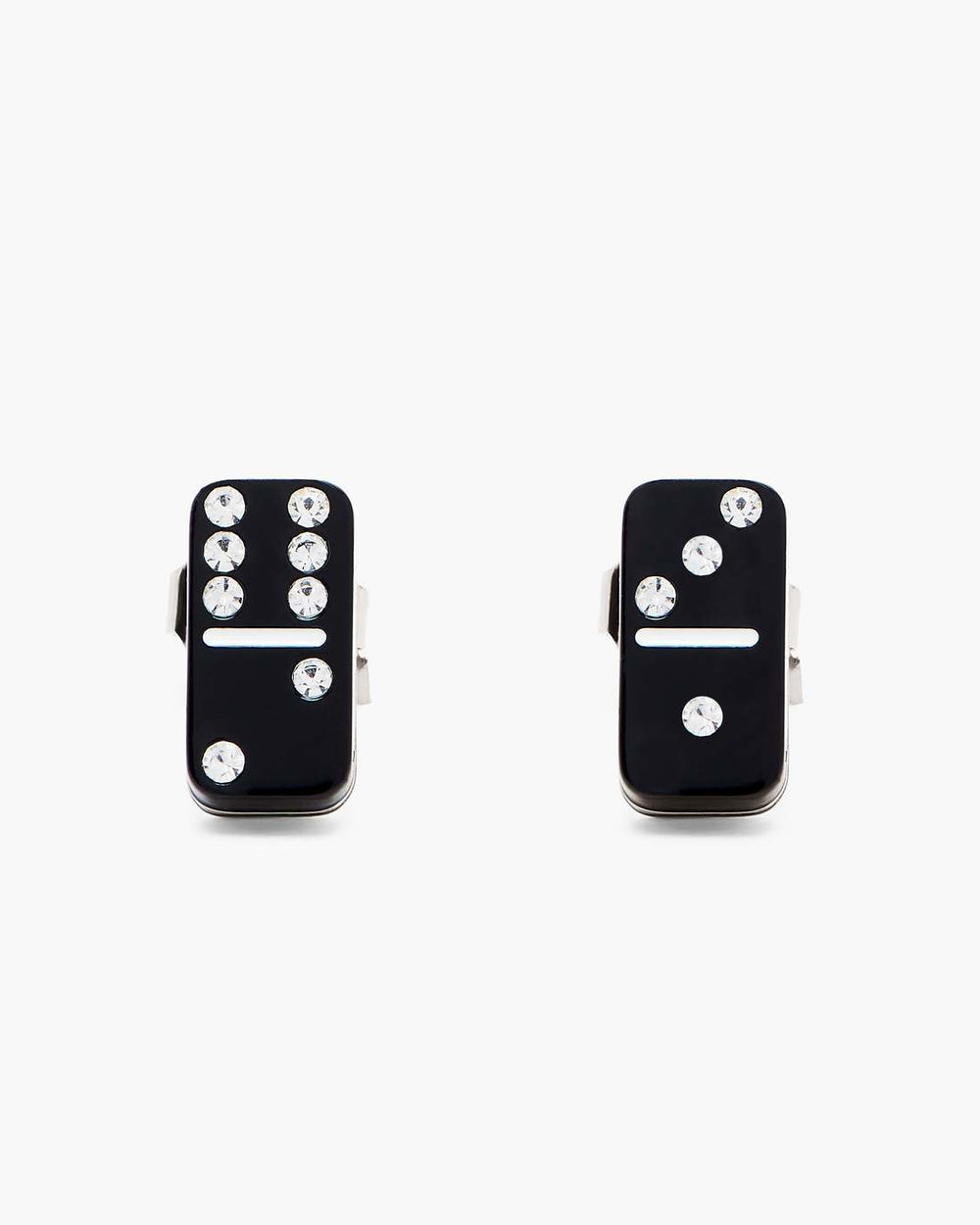 The Domino Stud Earrings Silver/Black - Marc Jacobs