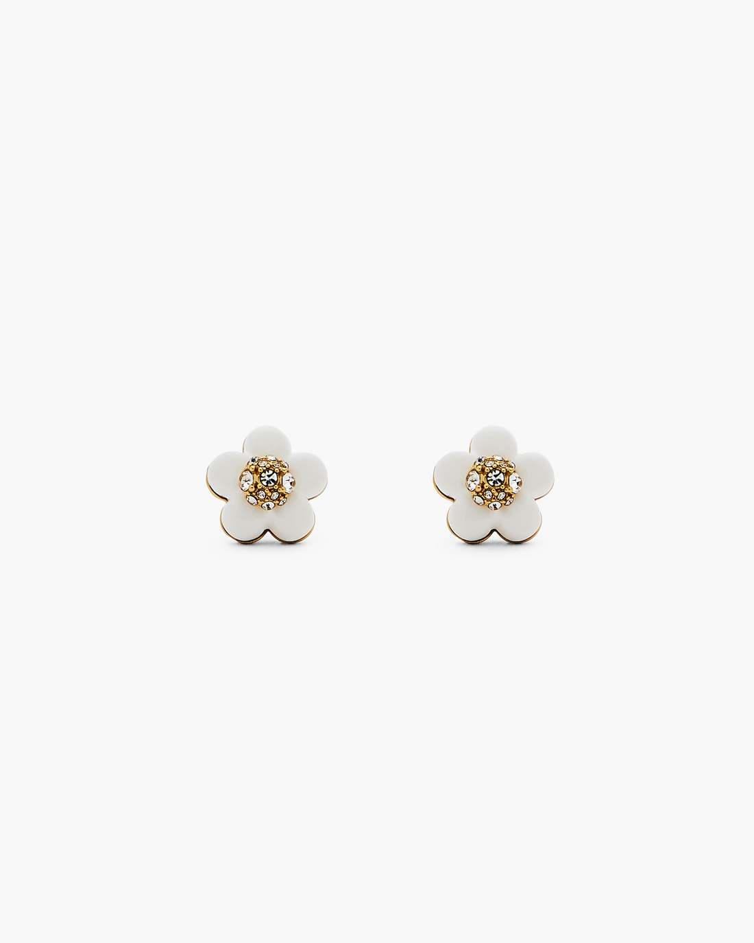 The Daisy Stud Earrings Gold/White - Marc Jacobs