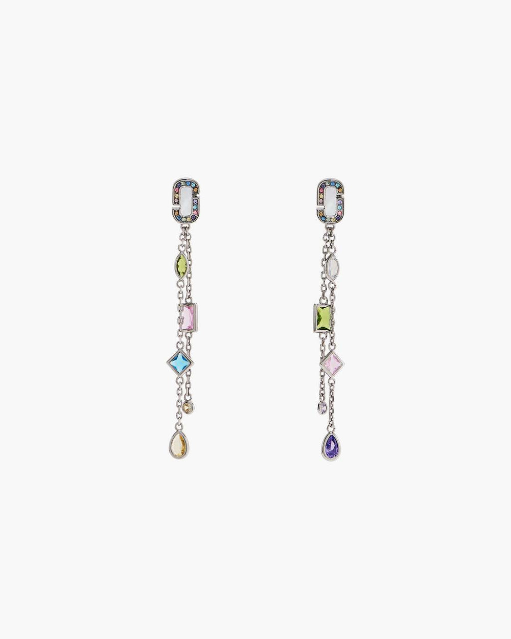The J Marc Luxe Gem Linear Earrings Silver/Multi - Marc Jacobs
