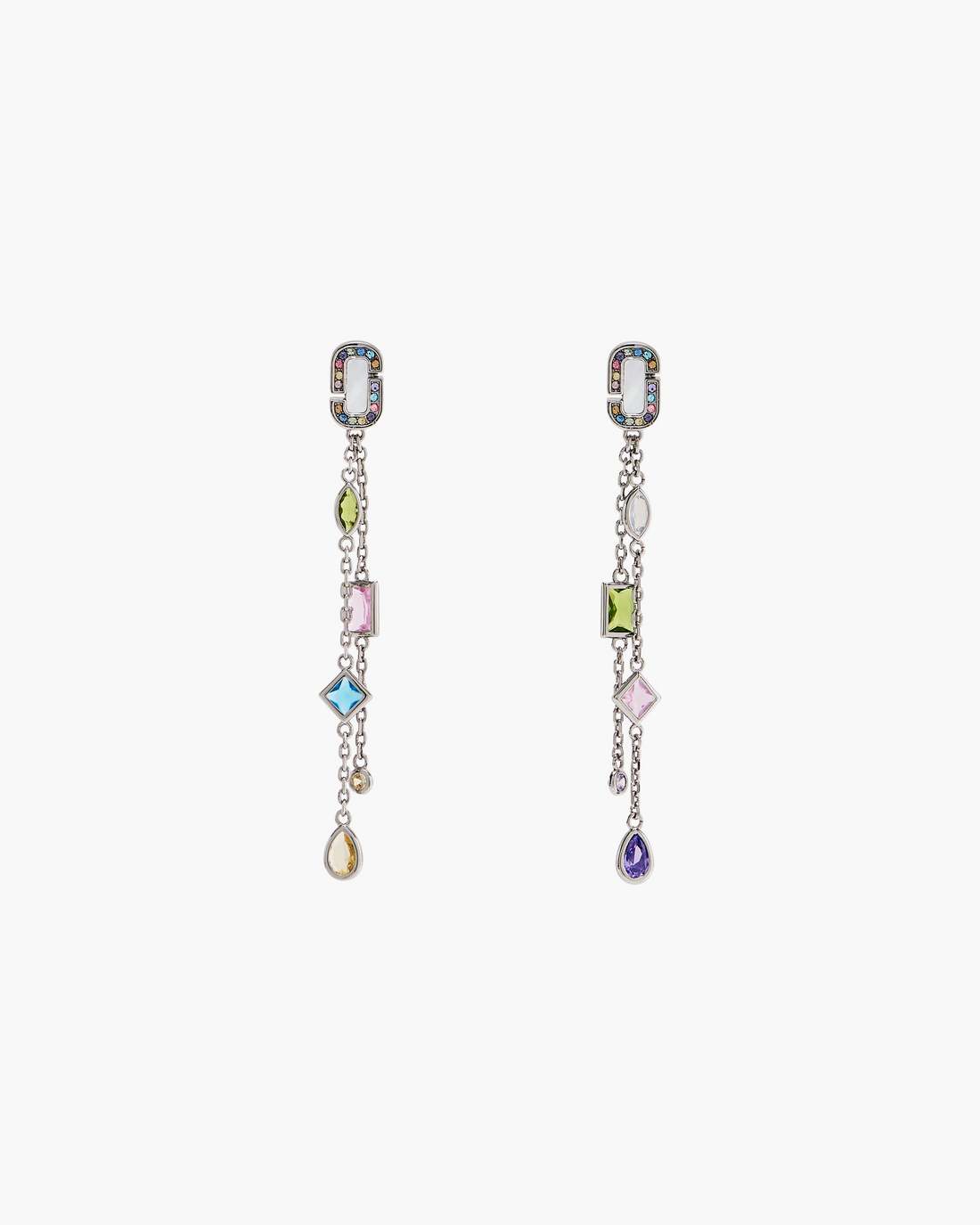 The J Marc Luxe Gem Linear Earrings Silver/Multi - Marc Jacobs