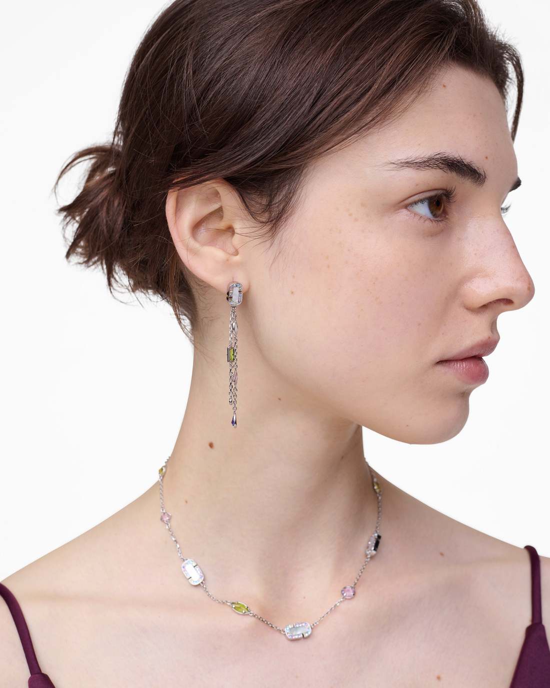 The J Marc Luxe Gem Linear Earrings Silver/Multi - Marc Jacobs