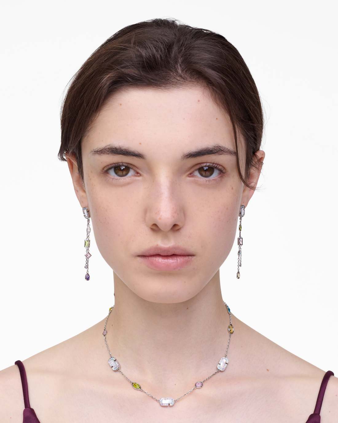 The J Marc Luxe Gem Linear Earrings Silver/Multi - Marc Jacobs