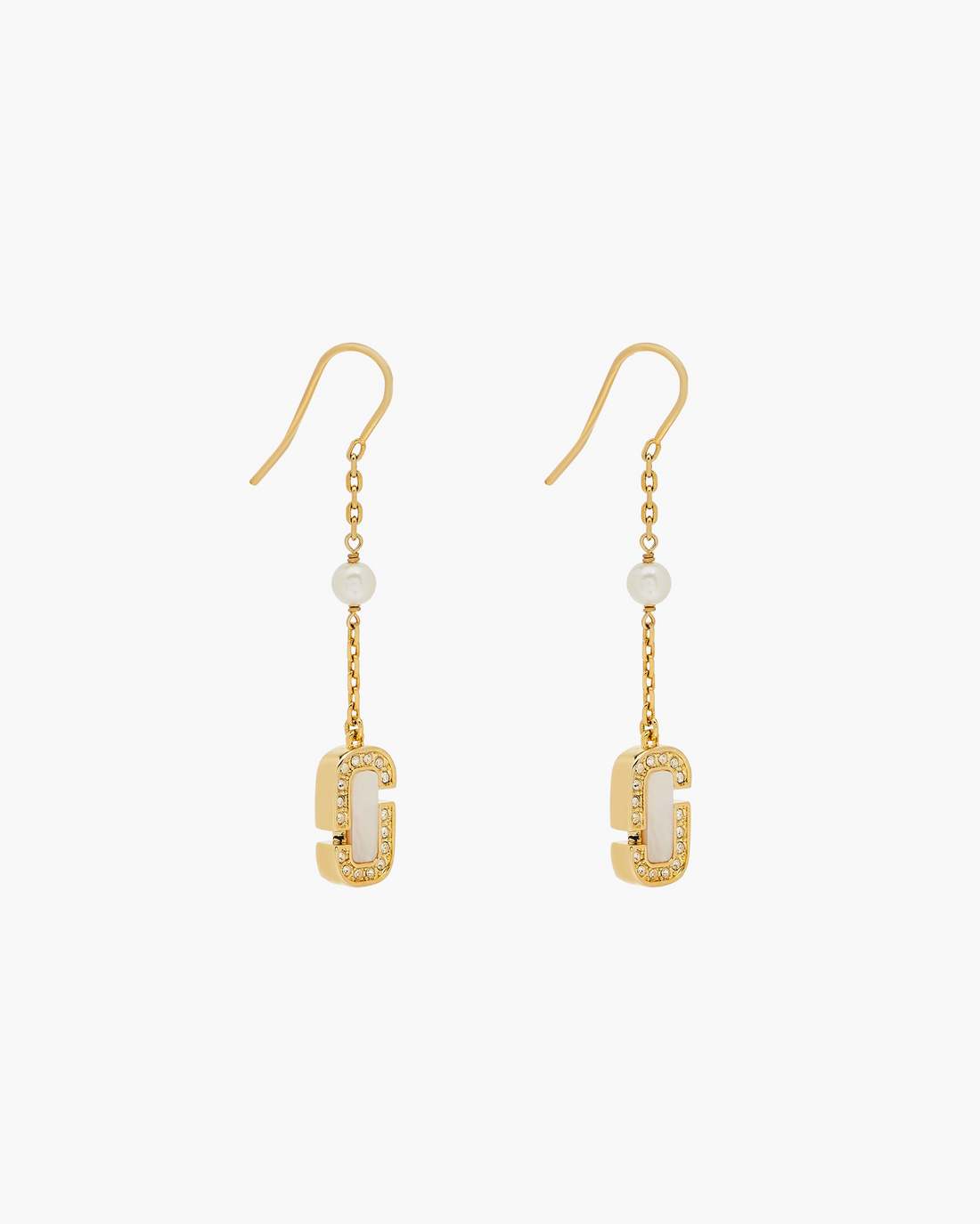 The J Marc Luxe Linear Earrings Gold/Crystal - Marc Jacobs