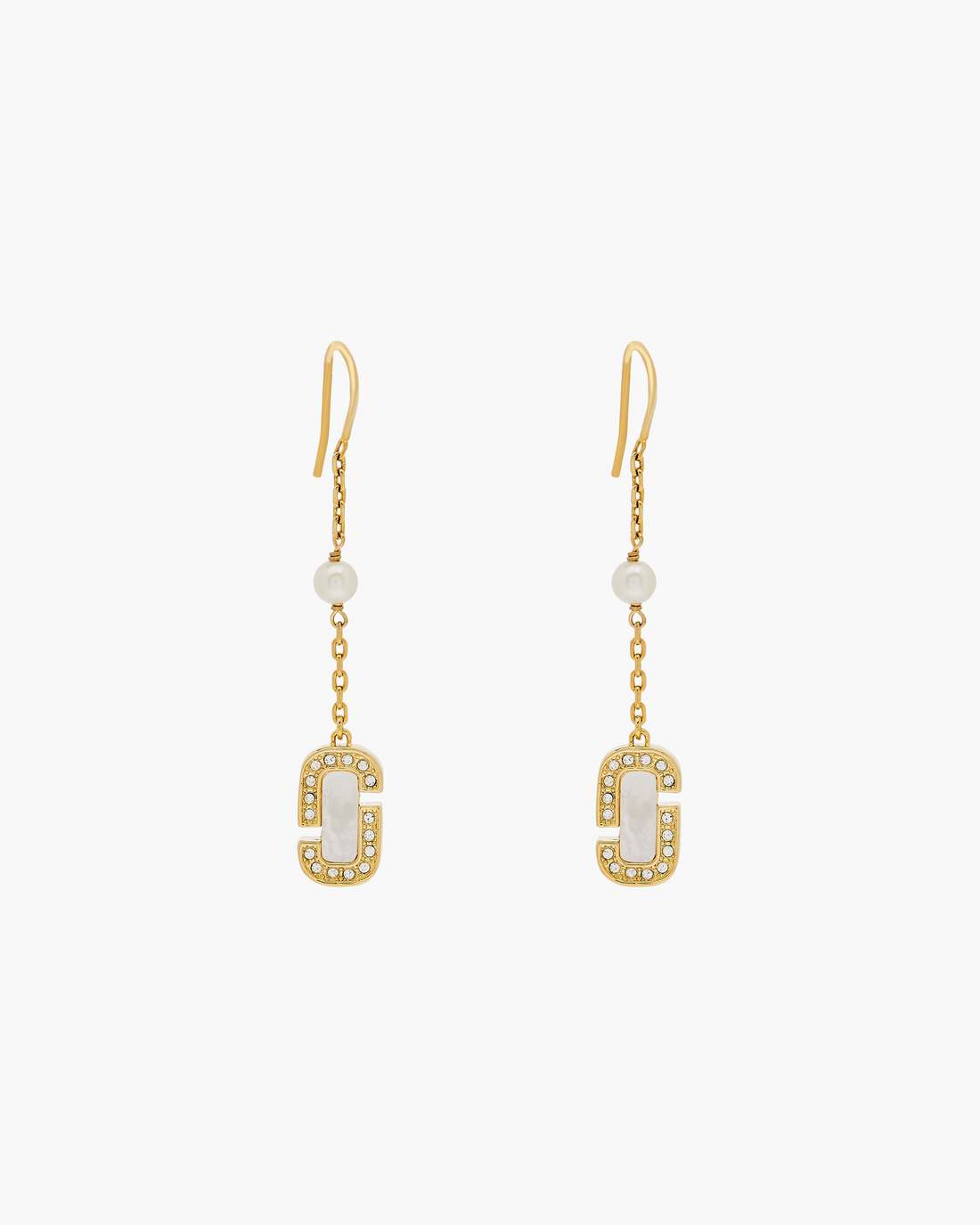 The J Marc Luxe Linear Earrings Gold/Crystal - Marc Jacobs