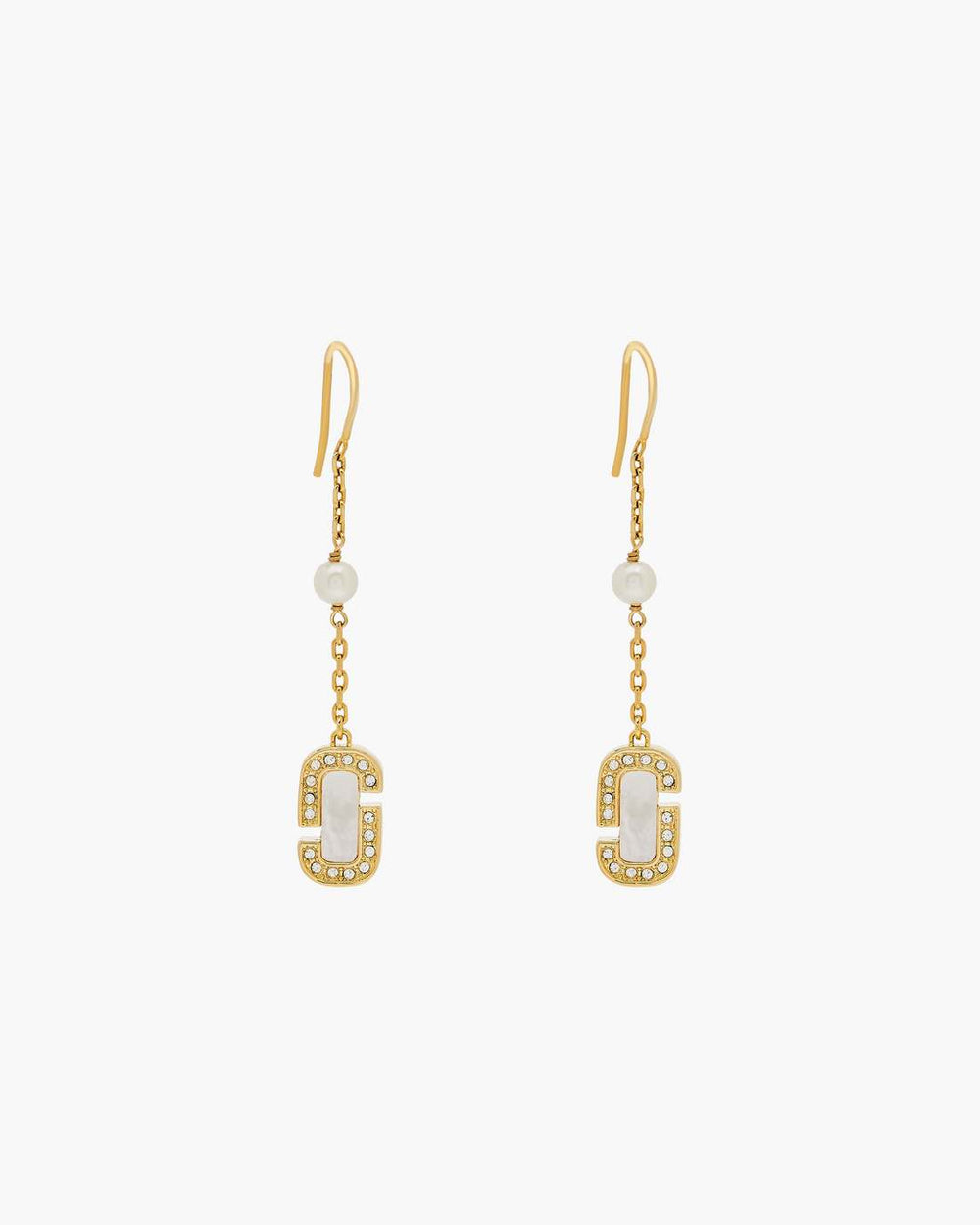 The J Marc Luxe Linear Earrings Gold/Crystal - Marc Jacobs