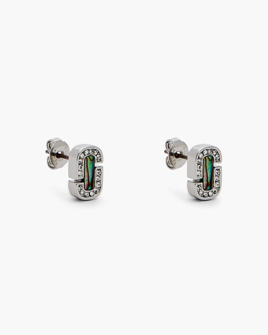 The J Marc Luxe Abalone Earrings Silver/Crystal - Marc Jacobs