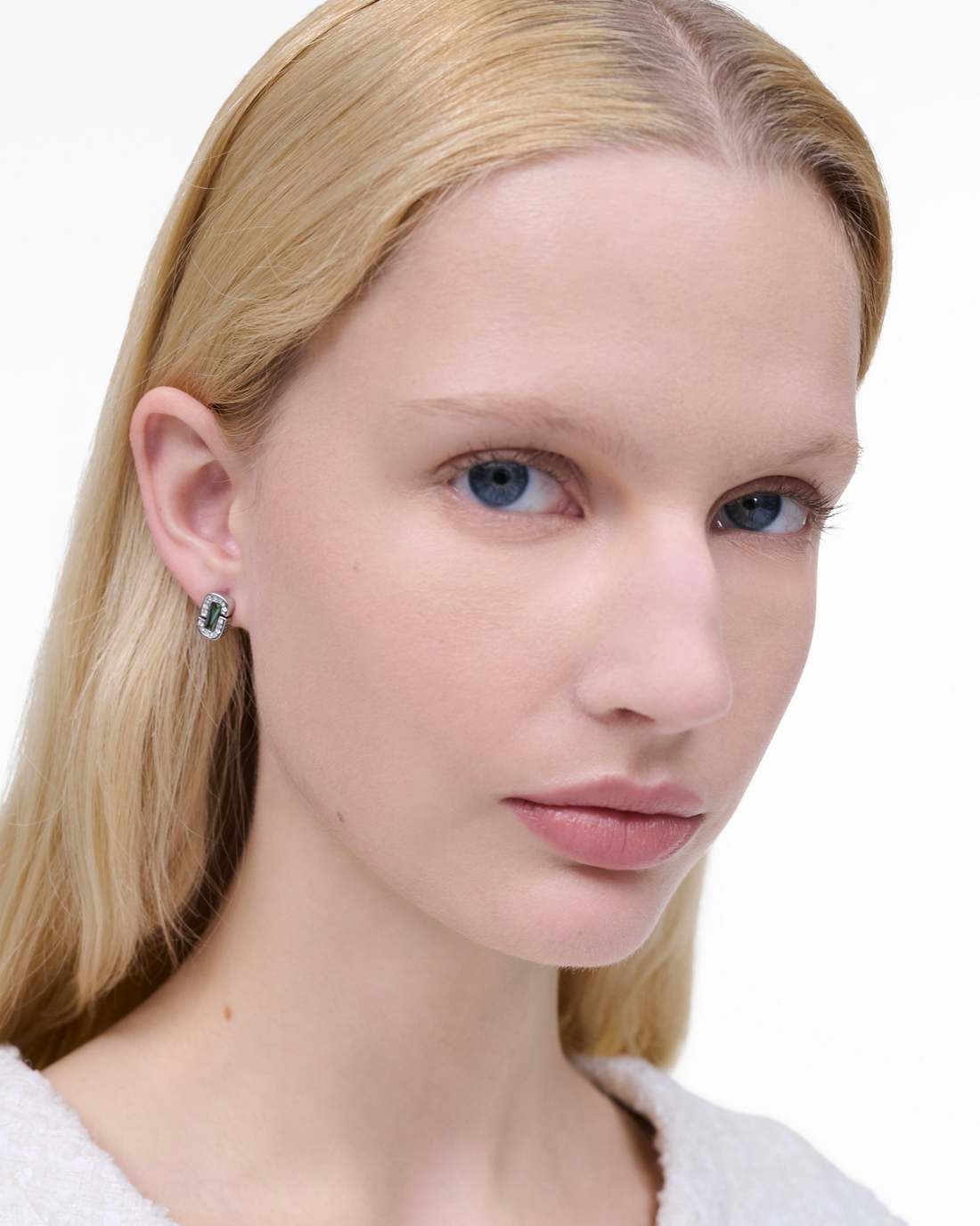 The J Marc Luxe Abalone Earrings Silver/Crystal - Marc Jacobs