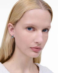 The J Marc Luxe Abalone Earrings Silver/Crystal - Marc Jacobs