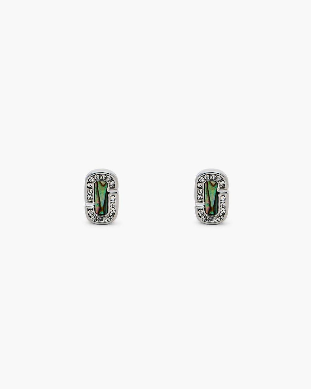 The J Marc Luxe Abalone Earrings Silver/Crystal - Marc Jacobs