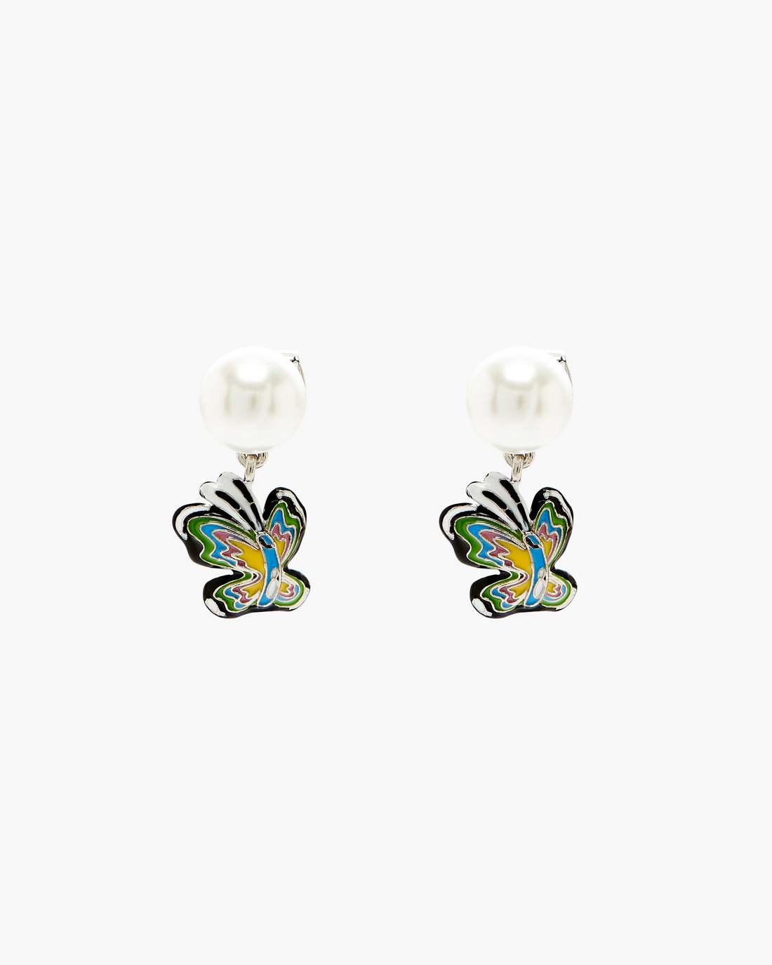 Hattie Stewart X Marc Jacobs Butterfly Pearl Earrings Silver/Multi - Marc Jacobs