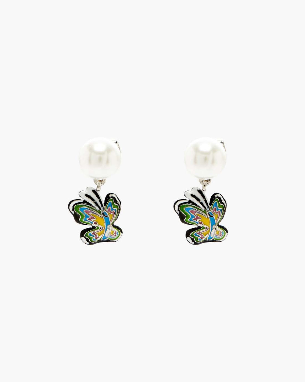 Hattie Stewart X Marc Jacobs Butterfly Pearl Earrings Silver/Multi - Marc Jacobs