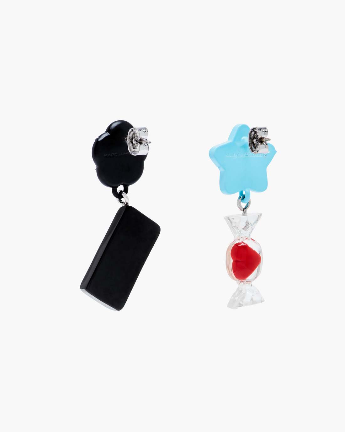The Sticker Charm Earrings Silver Multi - Marc Jacobs