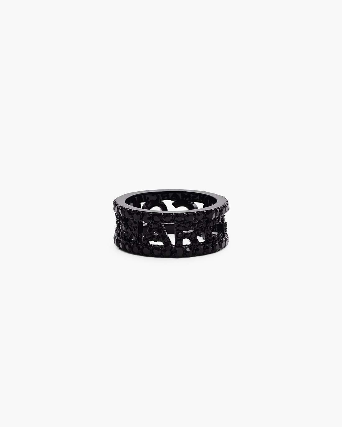 The Monogram Pave Ring Black/Black Crystal - Marc Jacobs