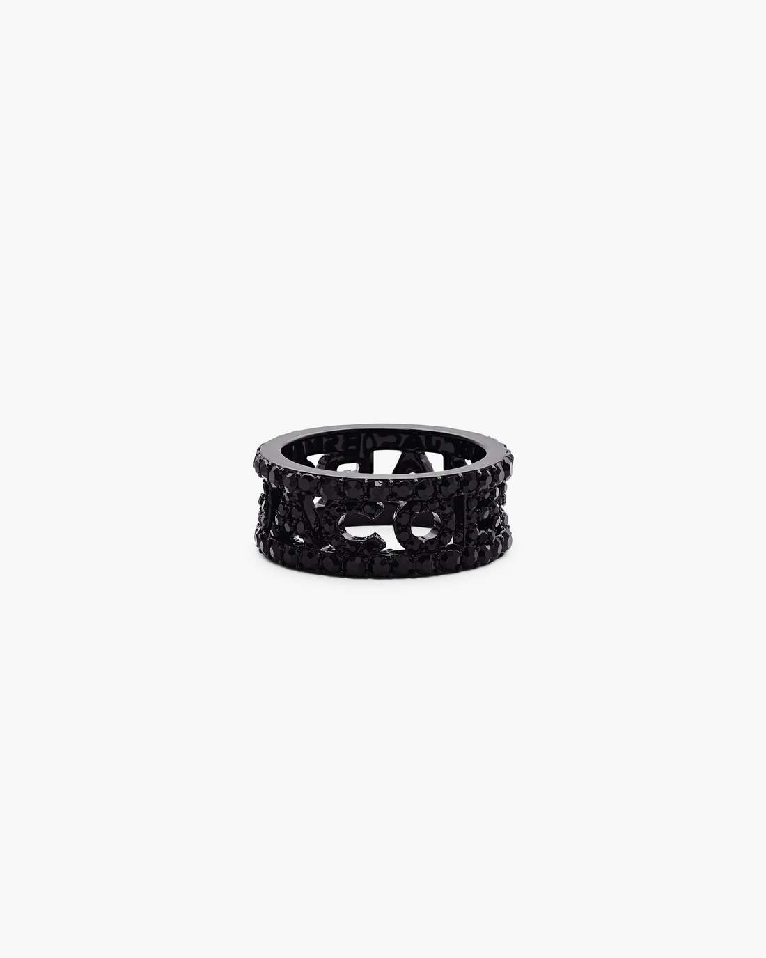 The Monogram Pave Ring Black/Black Crystal - Marc Jacobs