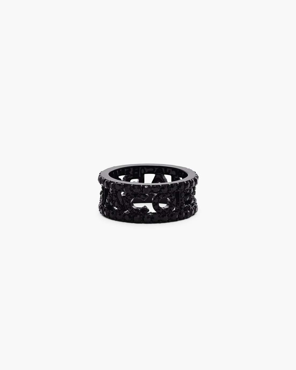 The Monogram Pave Ring Black/Black Crystal - Marc Jacobs