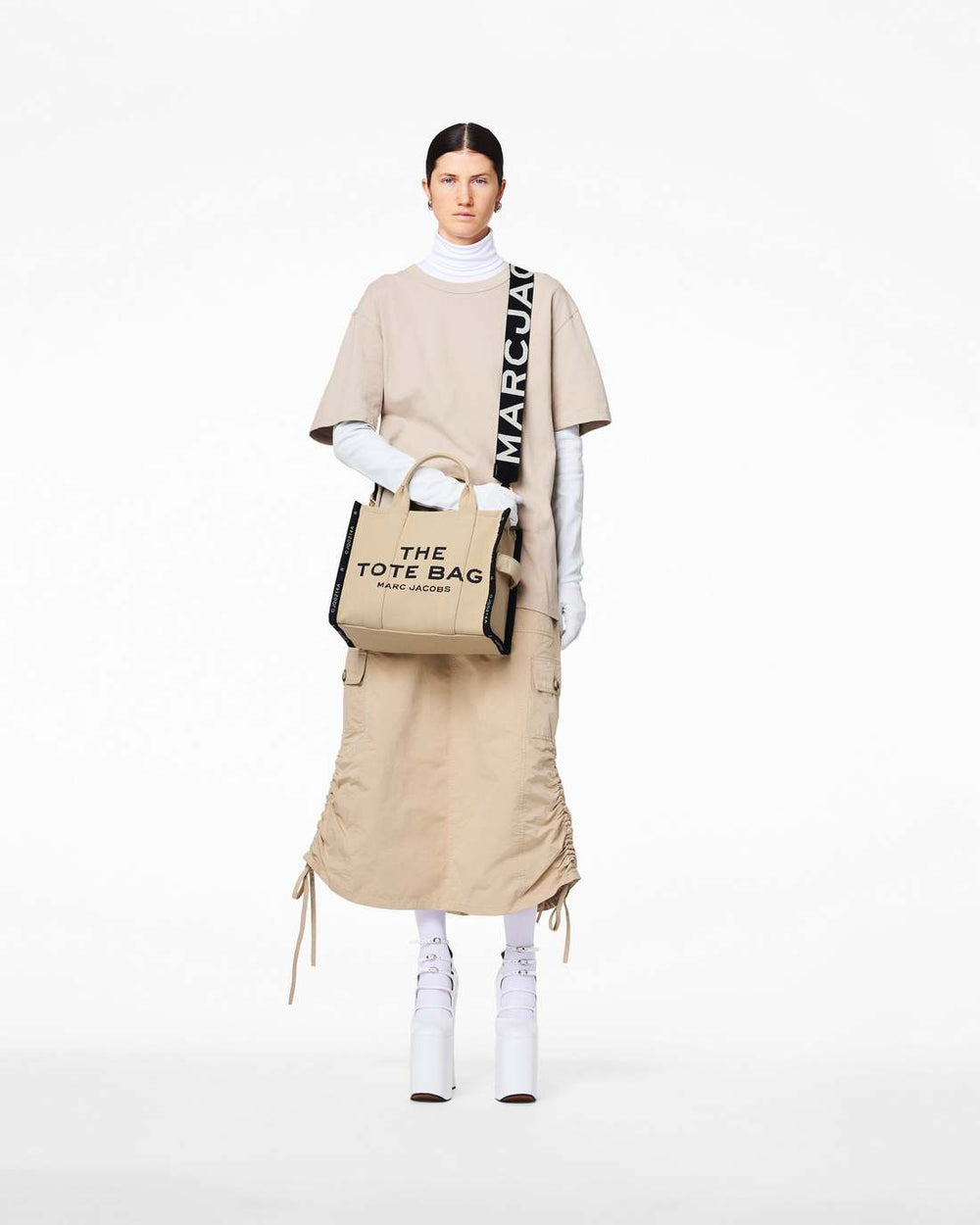 The Logo Webbing Strap Black/White - Marc Jacobs