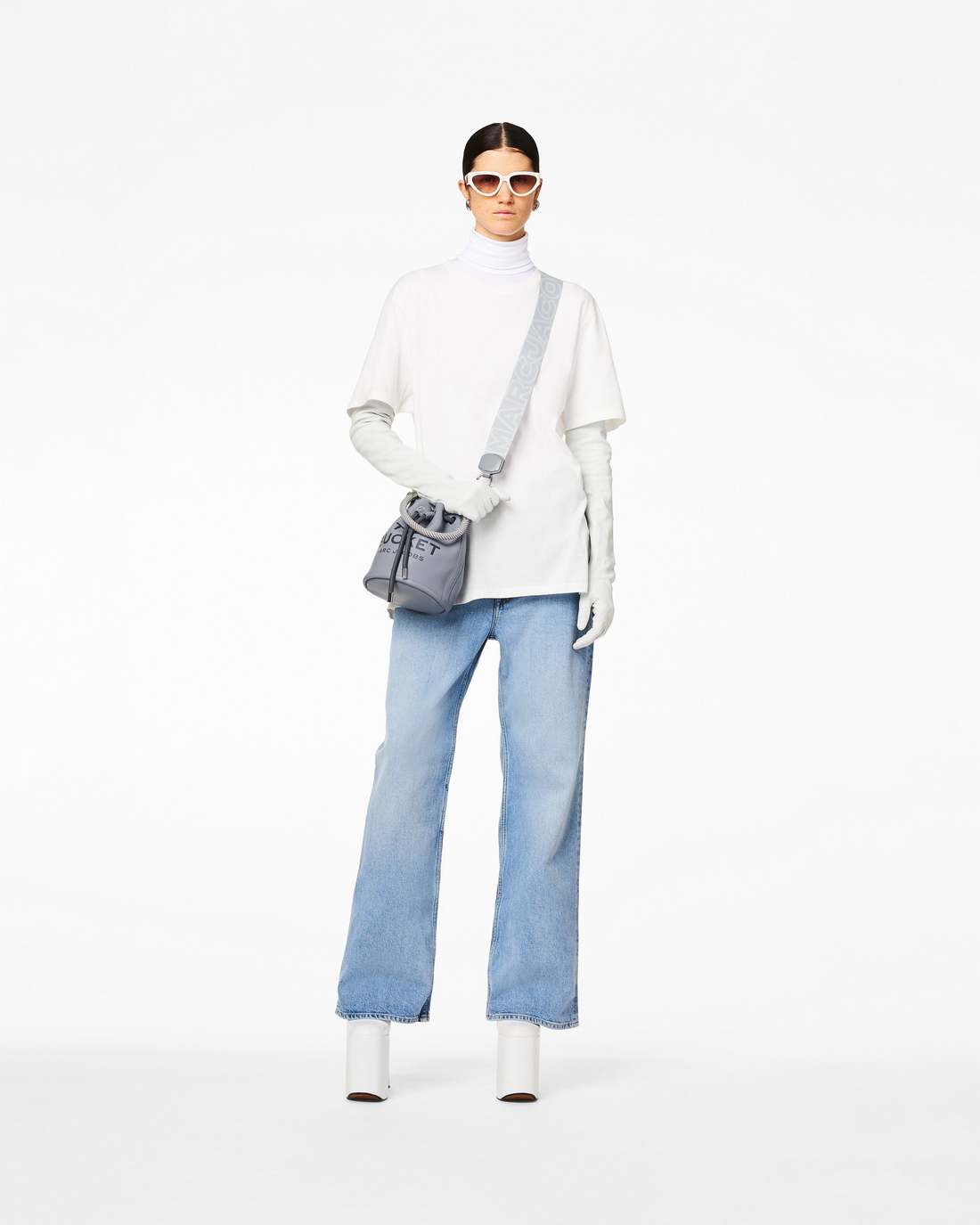 The Outline Logo Webbing Strap Wolf Grey Multi - Marc Jacobs