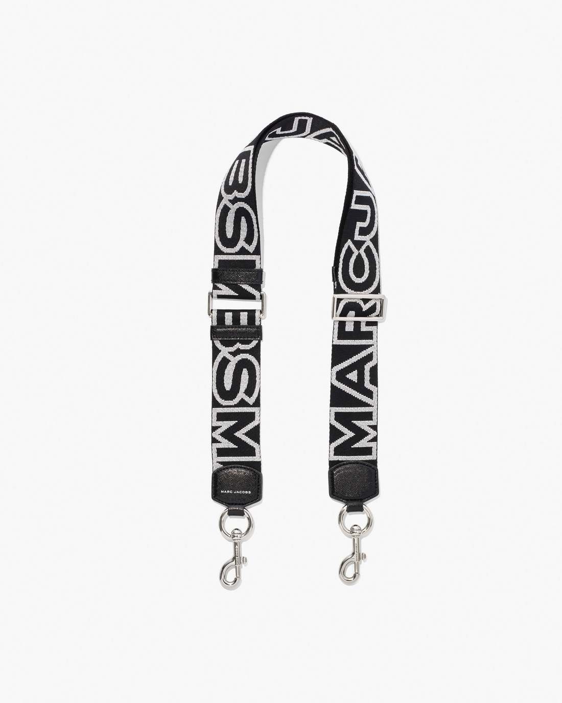 The Outline Logo Webbing Strap Black/Silver - Marc Jacobs