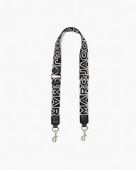 The Thin Outline Logo Webbing Strap Black/Silver - Marc Jacobs
