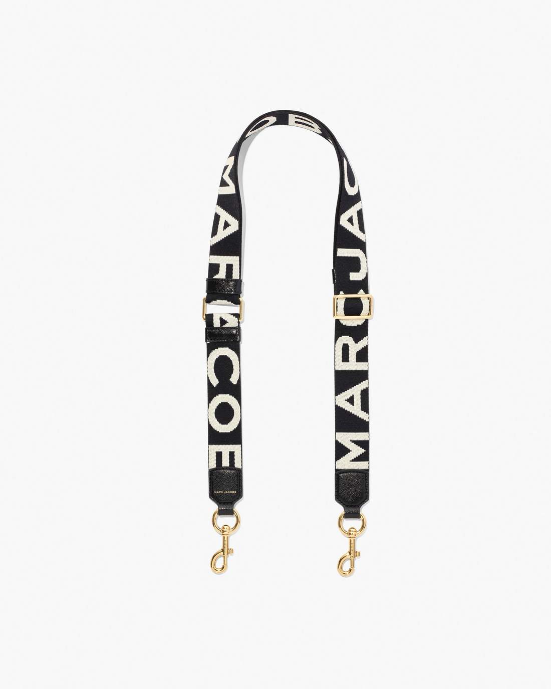 The Thin Logo Webbing Strap Black/White - Marc Jacobs