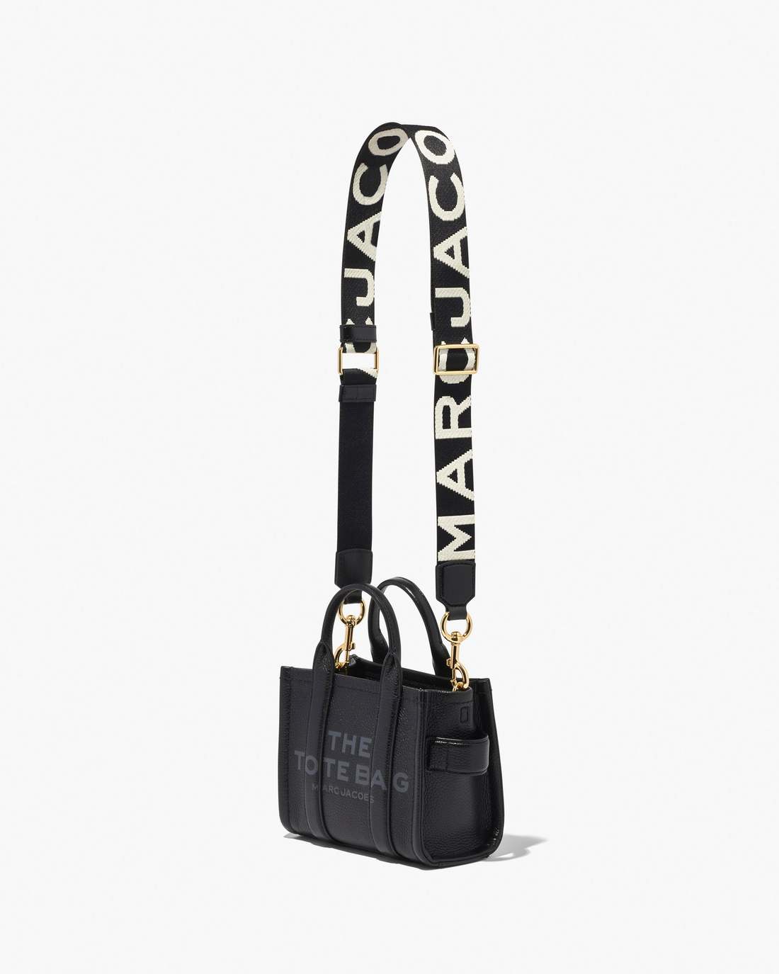 The Thin Logo Webbing Strap Black/White - Marc Jacobs