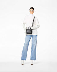 The Thin Logo Webbing Strap Black/White - Marc Jacobs