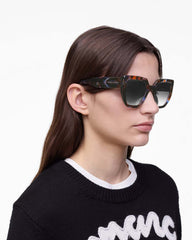 The J Marc Square Sunglasses Havana Multi - Marc Jacobs