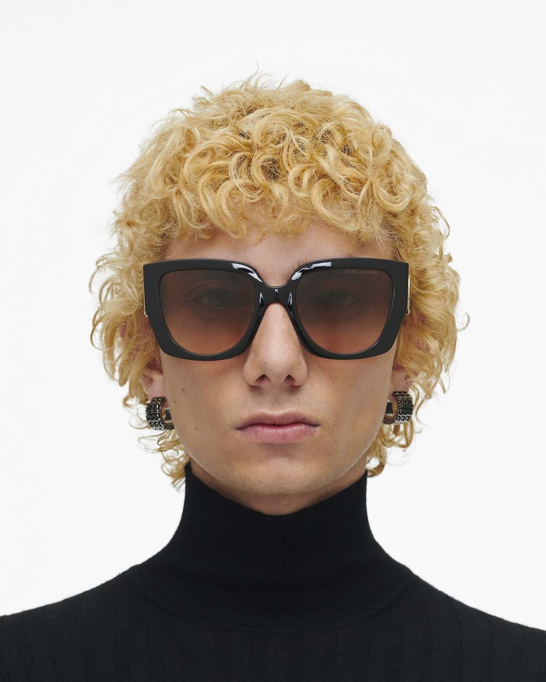 The J Marc Square Cutout Sunglasses Black - Marc Jacobs