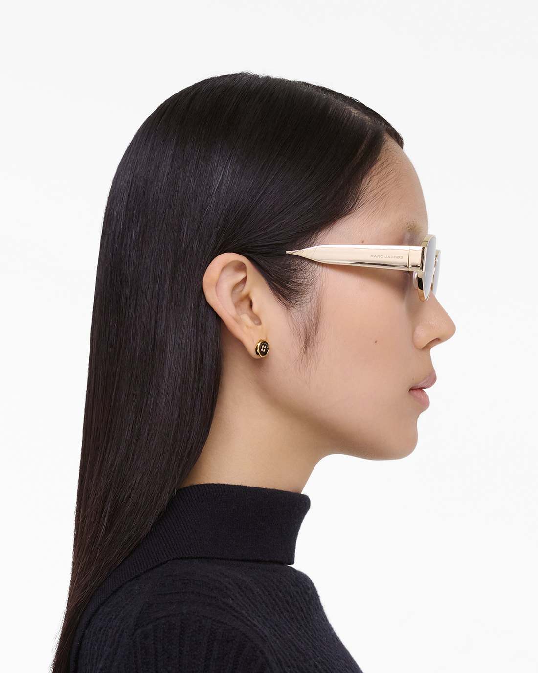 The Classic Logo Round Sunglasses Black/Gold - Marc Jacobs