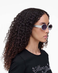 The Classic Logo Round Sunglasses Silver - Marc Jacobs