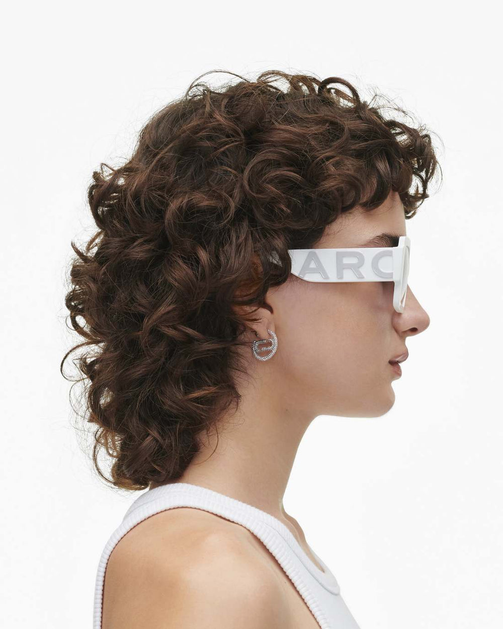 The Bold Logo Square Mirrored Sunglasses White/Grey - Marc Jacobs