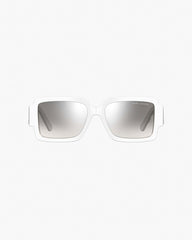 The Bold Logo Square Mirrored Sunglasses White/Grey - Marc Jacobs